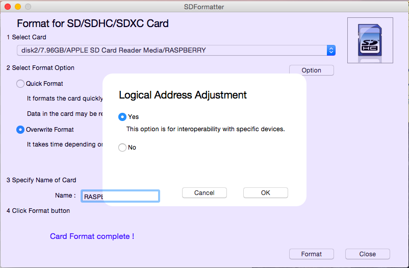 SDCard Formatter 실행